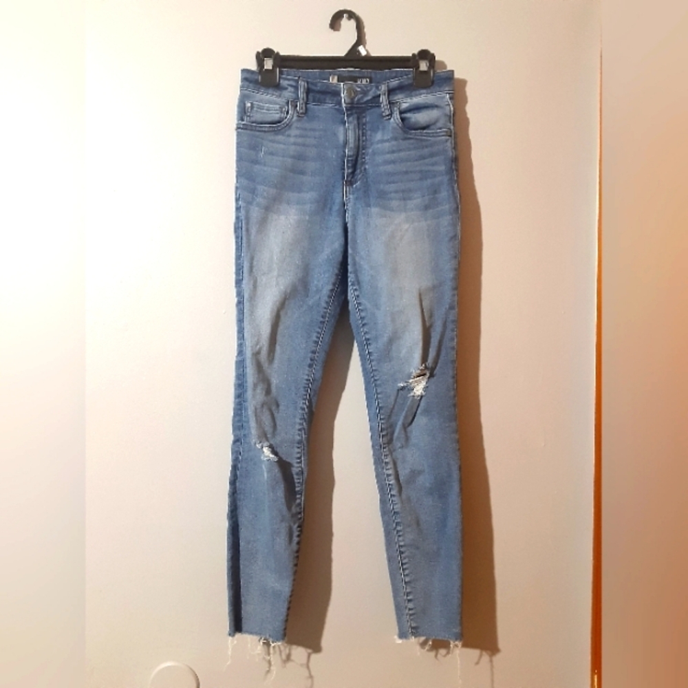 Kut From The Cloth Connie High Rise Ankle Skinny Jeans Blue Distressed Size 0